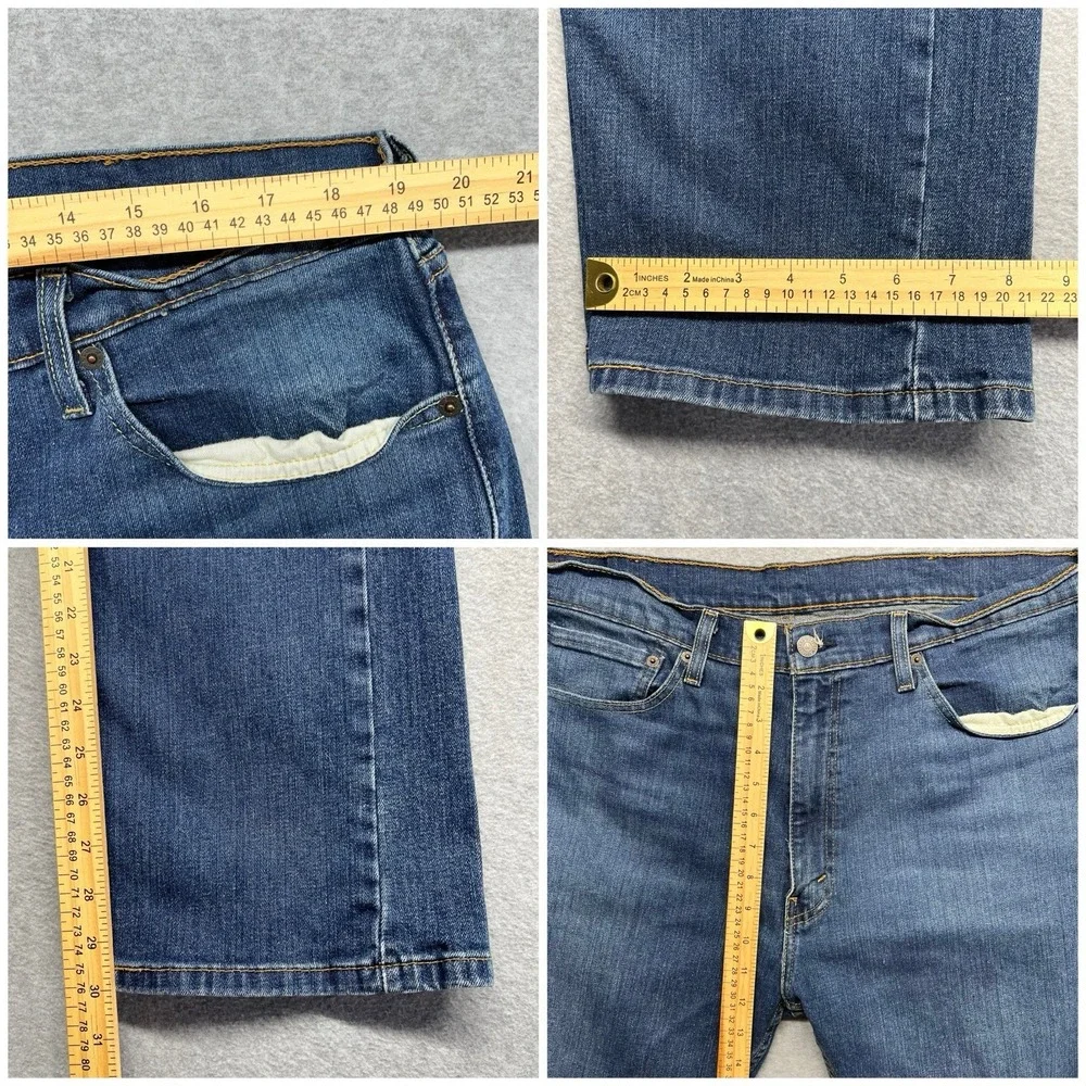 Levi's 505 Jeans Men's 38x30 Blue Straight Cotton Denim Dark Wash‎ Pockets Logo